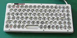 Graue Kleintastatur mit Großbuchstaben und Fingerführung (ta-20130-10)